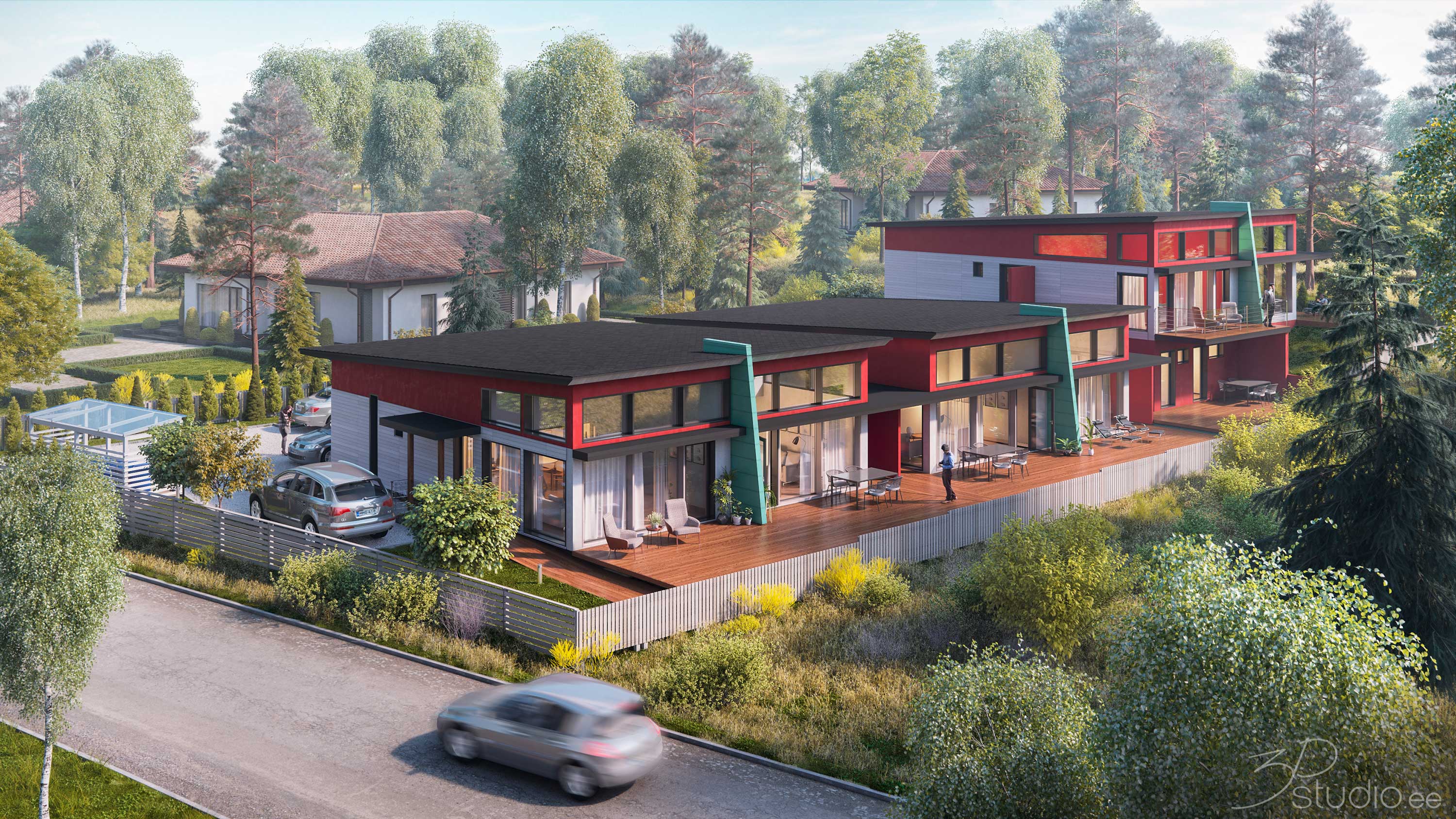 3D Visualization, Exterior, Rendering, Pisantie