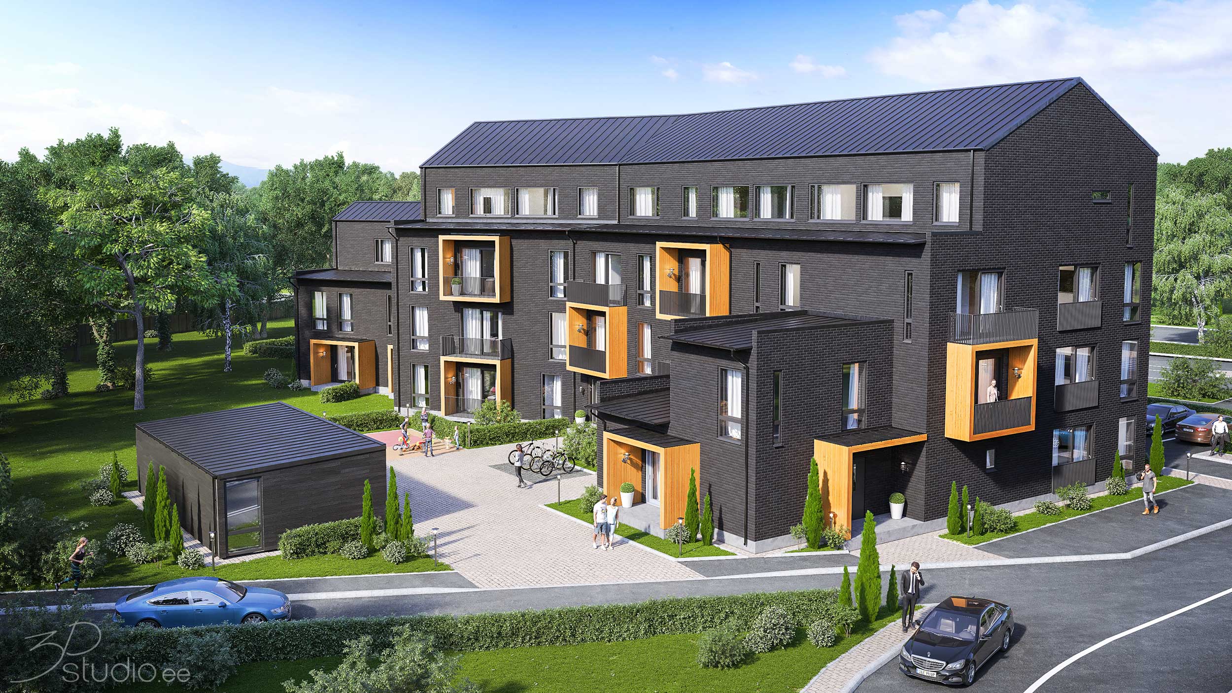 3D, visualisatie, architectuur, onroerend, goed, verkoopafbeeldingen