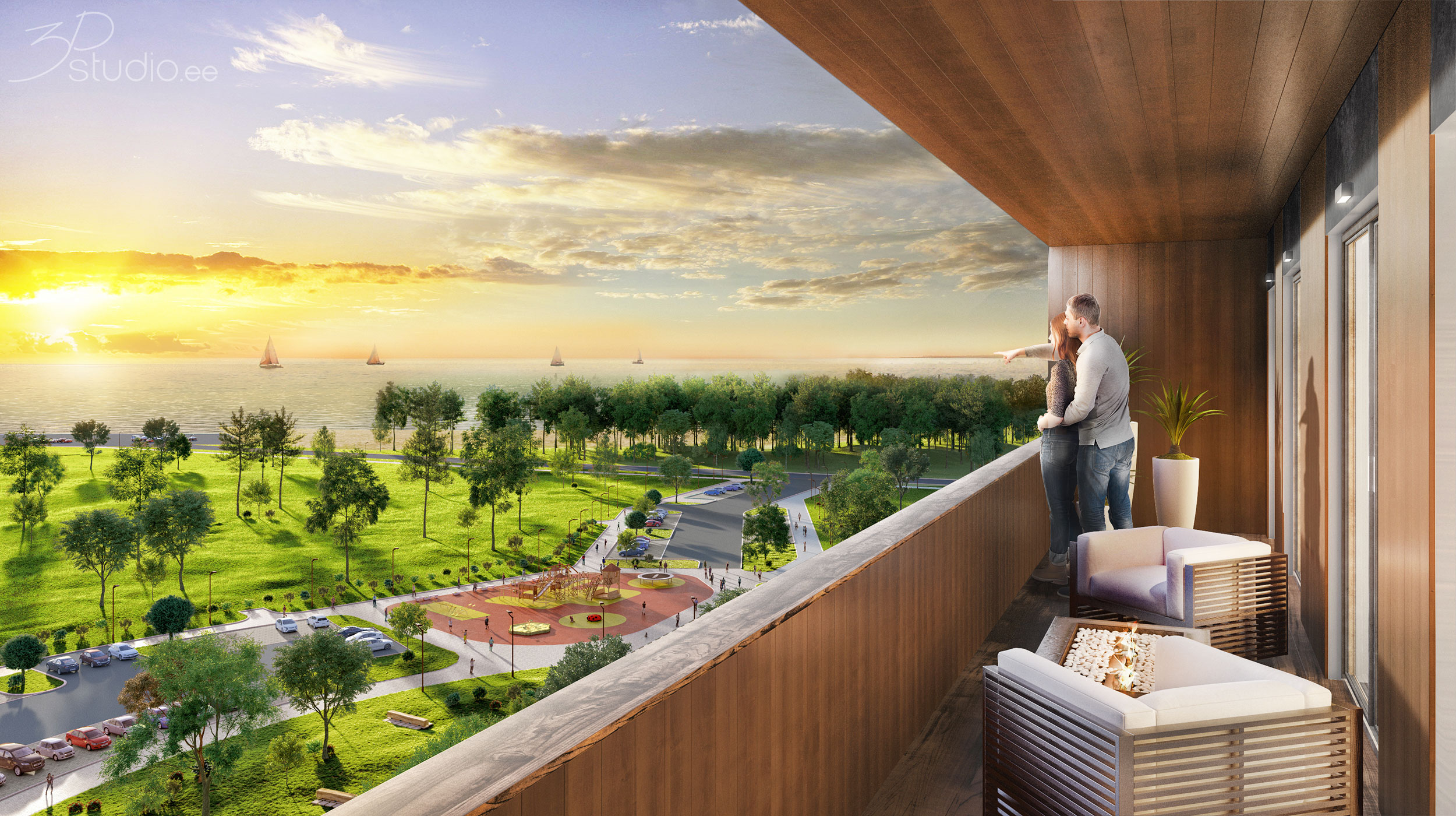 Lahepea 7, sea view, drone 3D