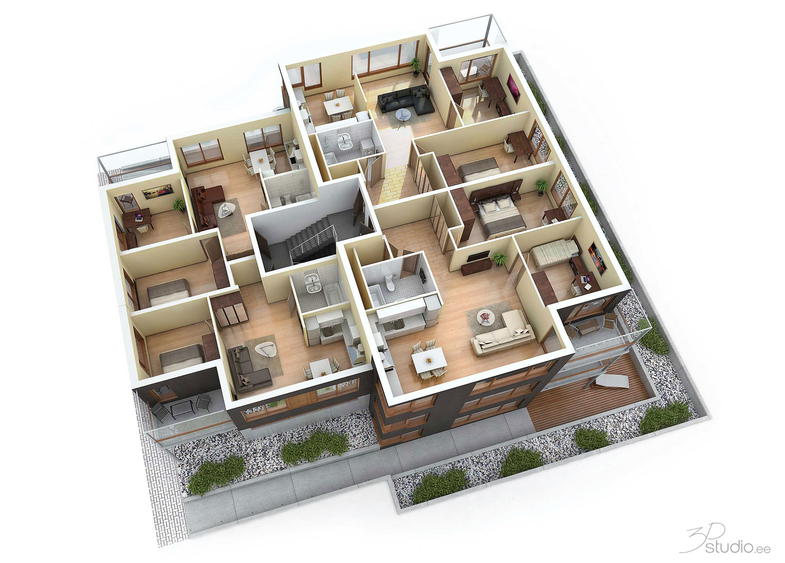 sepa, apartments, cut, development, property, 3d, rendering