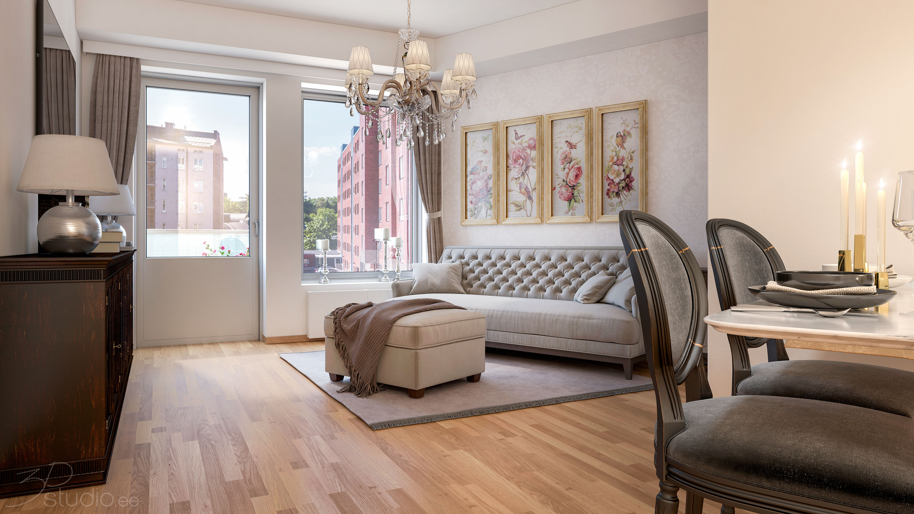 classical, 3d visualisation, interior, rendering, modelling