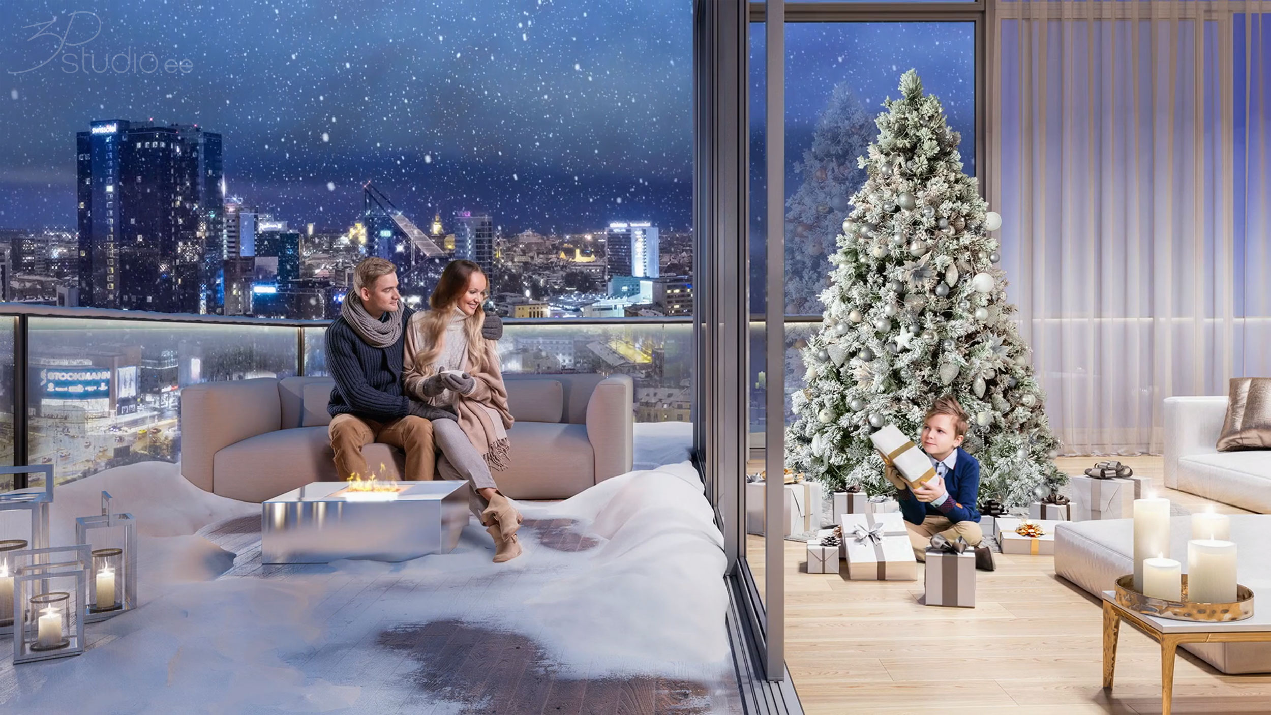 kiinteistöt, myyntimateriaalit, 3D kuvat, renderointi