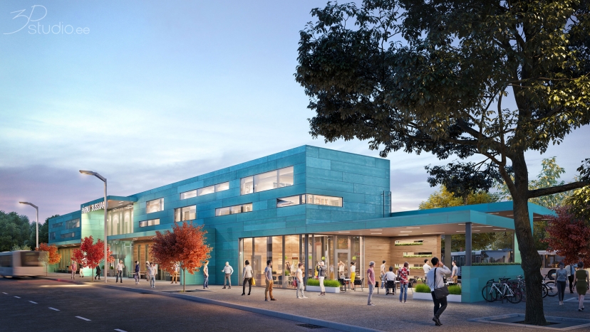 3D-visualiseeringud, Pildid, 3D-Render, Parnu, Bussijaam