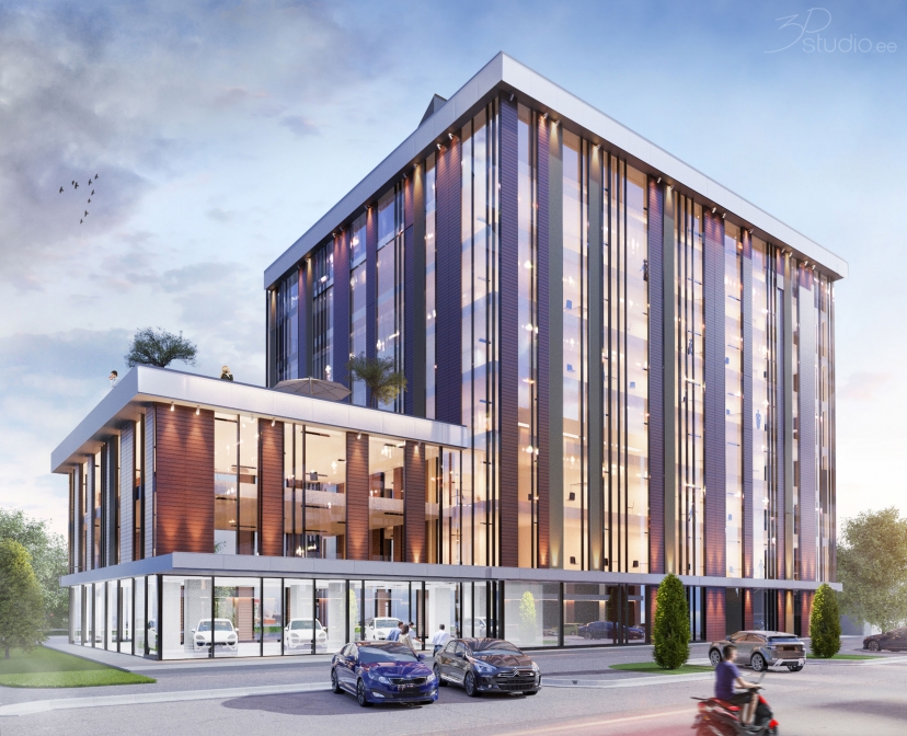 Commercial, Real estate, 3D rendering, images, Peterburi 52D