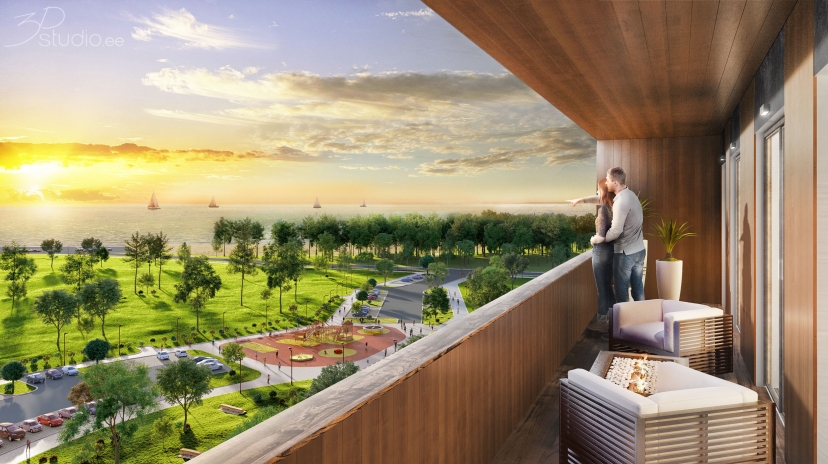 Lahepea 7, sea view, drone 3D