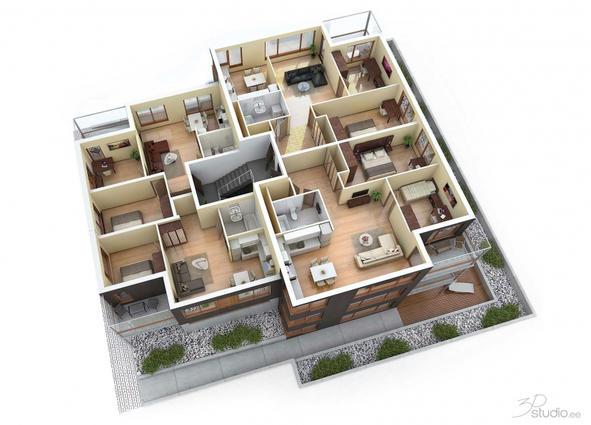 sepa, apartments, cut, development, property, 3d, rendering